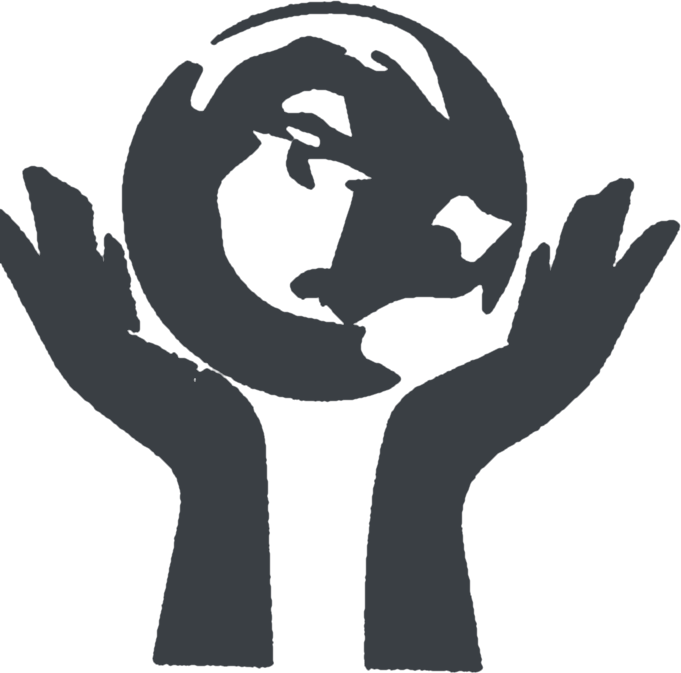 International Business Connection Company Inc. globe held in two hands logo